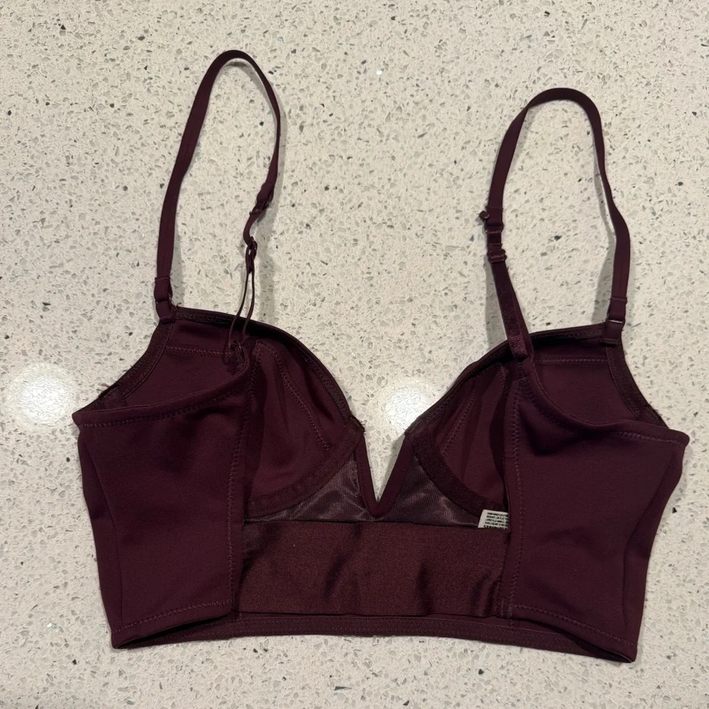 Free People Plum Red Longline Bra Brianna Style XS